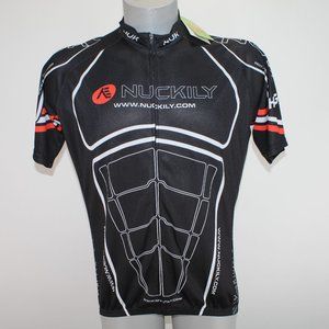 Nuckily Custom Cycling NWT Men's XL Black Full Zip Muscles S/S Jersey Shirt